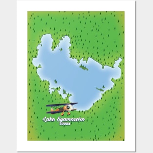 Lake Syamozero Russia Map Posters and Art